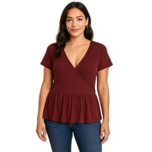 Adore me PEPLUM RIBBED top 0X